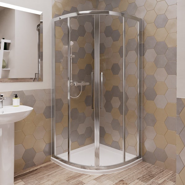Ideal Standard 6mm sliding Idealclean quadrant shower enclosure 900 x 900