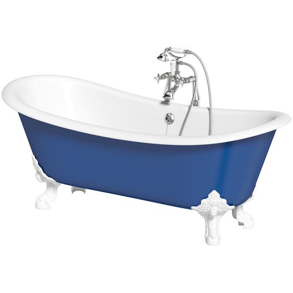 Artist Collection Midnight Blue traditional freestanding bath & tap pack