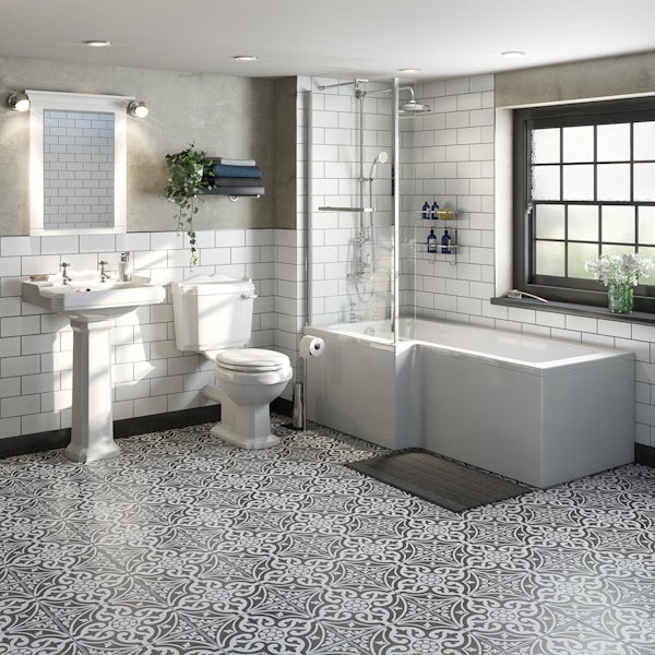 Winchester Bathroom Suite with Boston 1700 x 850 Shower Bath LH