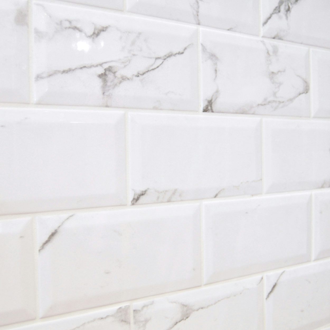 Metro Carrara White Bevelled Brick Wall Tile 100mm X 0mm Victoriaplum Com