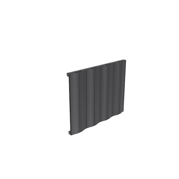 Reina Wave anthracite single horizontal aluminium designer radiator