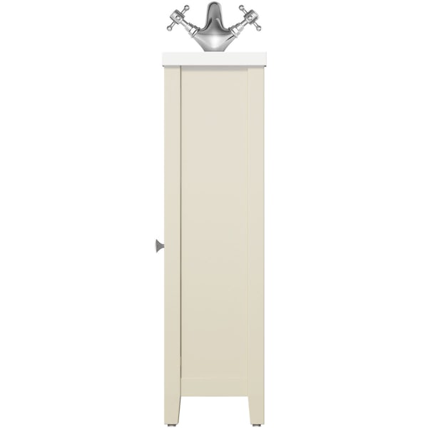 The Bath Co. Camberley satin ivory cloakroom floorstanding vanity unit and basin 460mm