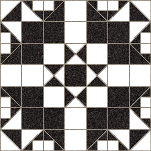 Villena black and white traditional matt wall and floor 316mm x 316mm