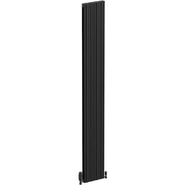 The Heating Co. Quebec vertical matt black aluminium radiator