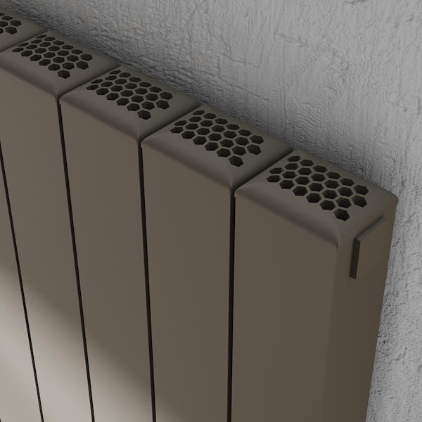 Vogue Edmonton vertical textured grey aluminium radiator