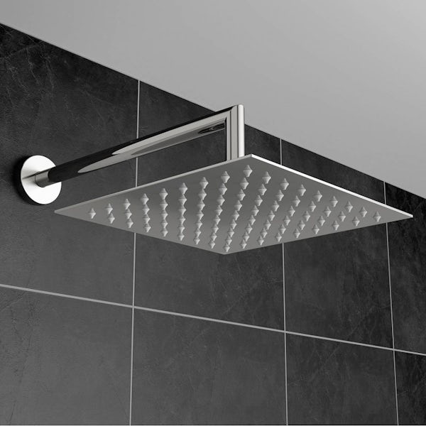 Polished Stainless Steel Waifer Shower Head Square 200mm