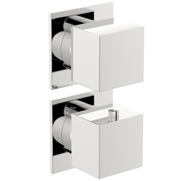 Mode Cooper square twin thermostatic shower valve with diverter