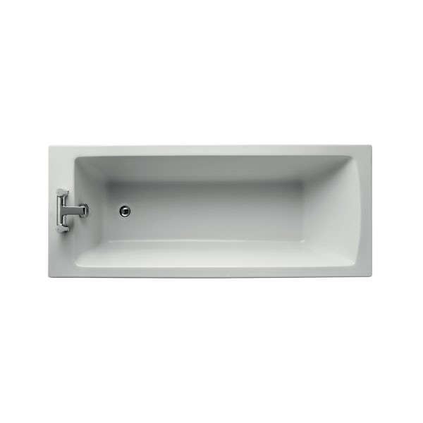 Ideal Standard Studio Echo straight bath suite with semi pedestal basin 1700 x 700