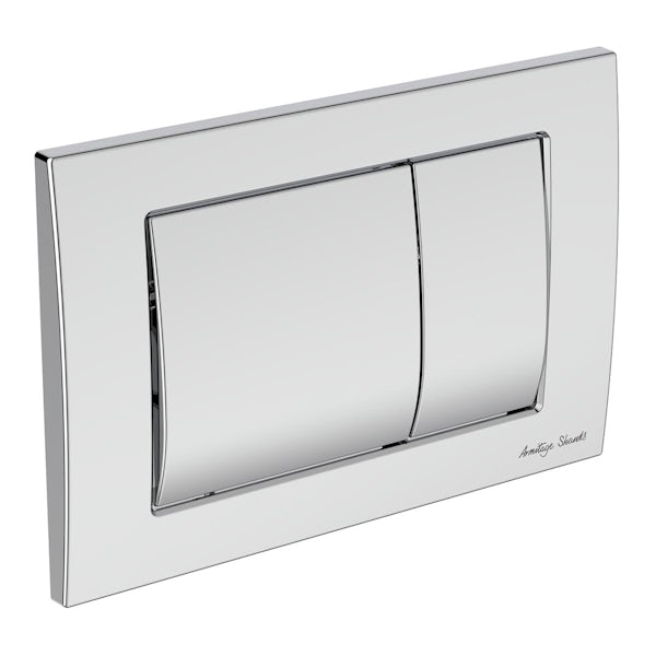 Armitage Shanks Septa Pro M1 chrome flush plate with Prosys 820mm concealed cistern frame