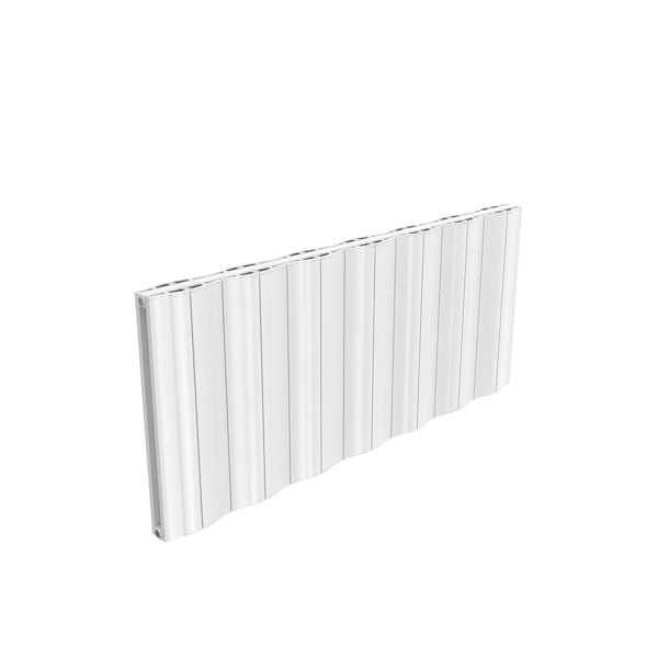 Reina Wave white double horizontal aluminium designer radiator