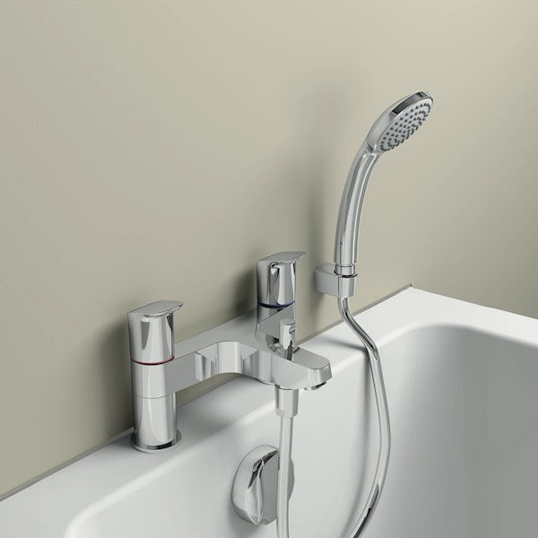 Ideal Standard Ceraflex two tap hole deck mounted dual control bath shower mixer tap