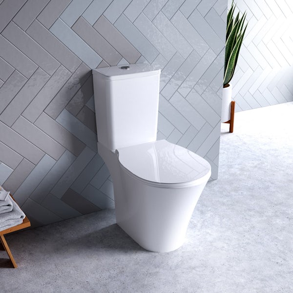 Ideal Standard Concept Air Arc open back close coupled toilet with soft close toilet seat