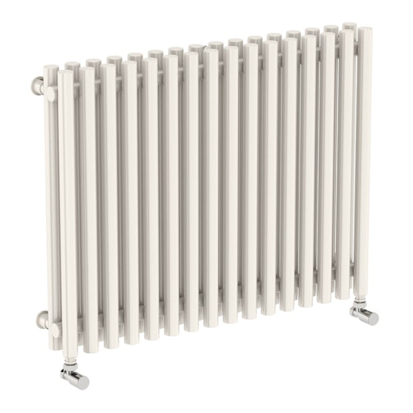 Tune soft white double horizontal radiator 600 x 790