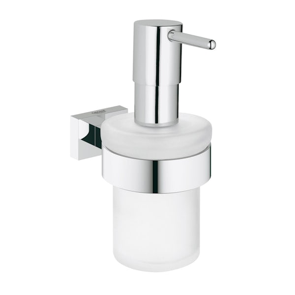 Grohe Essentials Cube soap dispenser and holder