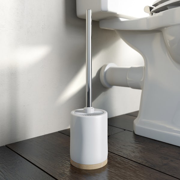 Accents white ceramic toilet brush holder