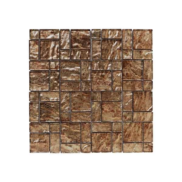 British Ceramic Tile Mosaic bronze gloss 300mm x 300mm - 1 sheet