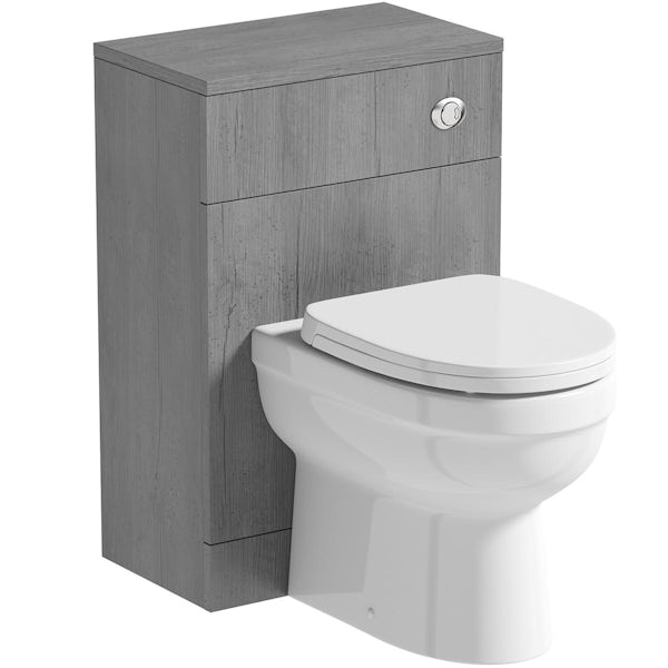 Orchard Lea concrete slimline back to wall unit 500mm and Eden back to wall toilet with seat