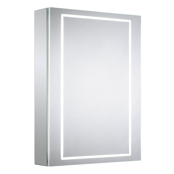 Mode Pelli diffused LED illuminated mirror cabinet 700 x 500mm with demister & charging socket