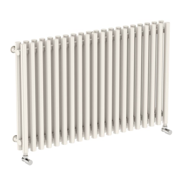 Tune soft white double horizontal radiator 600 x 990