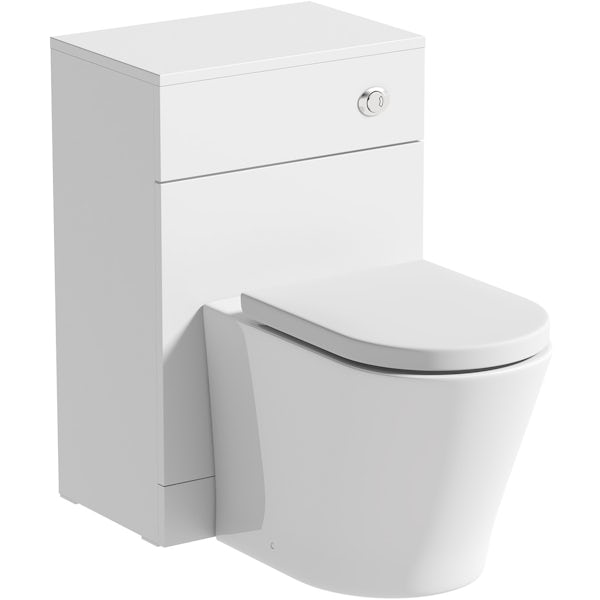 Orchard Elsdon white back to wall unit and contemporary toilet with soft close seat