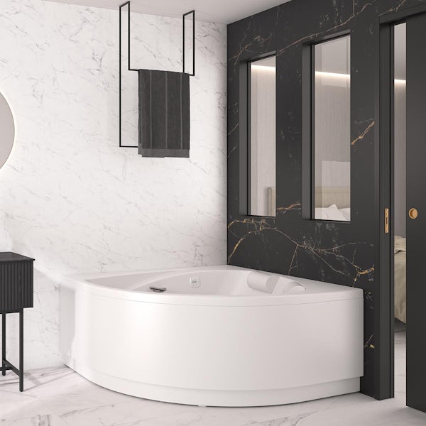 Kinewall Black and Copper Marble shower wall panel 1200 x 2500