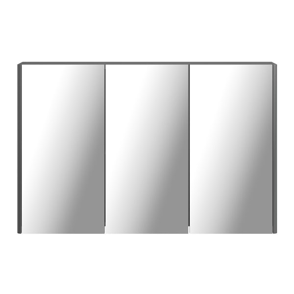 Mode slate gloss grey mirror cabinet 650 x 1000mm