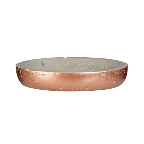 Neptune concrete and copper soap dish
