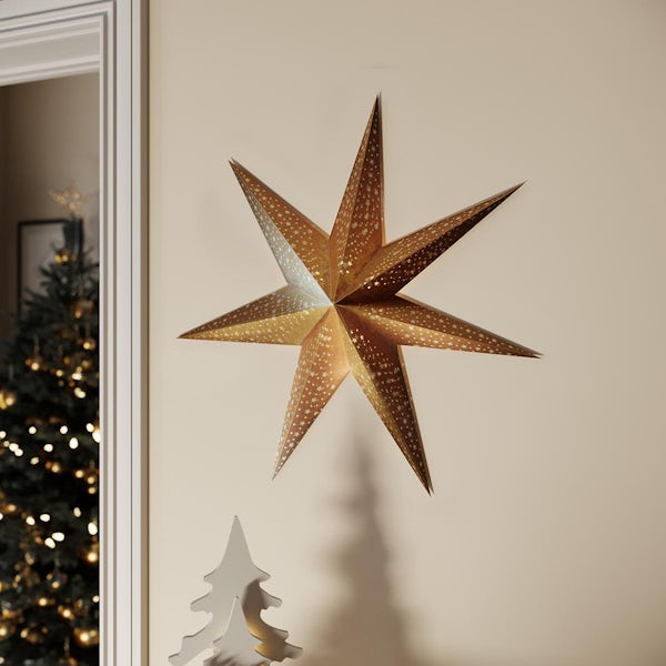 Eglo Christmas paper star light decoration in gold