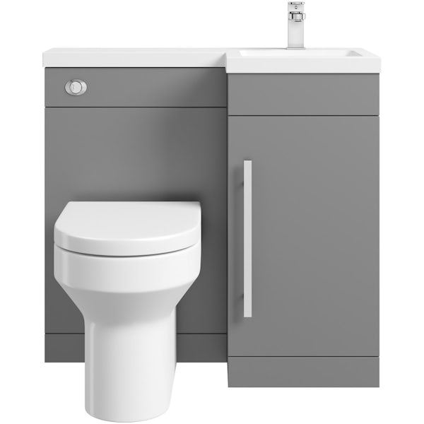 Orchard MySpace slate matt grey right handed combination unit with Wharfe back to wall toilet