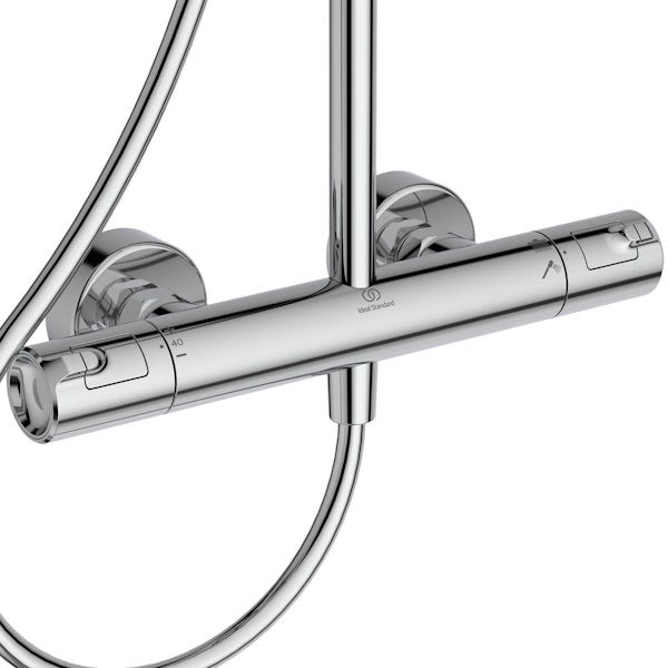 Ideal Standard Ceratherm T50 exposed shower mixer, handset and overhead shower pack