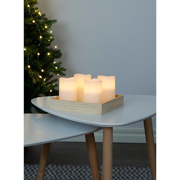 Eglo Christmas candle lights pack of 4 in crisp white