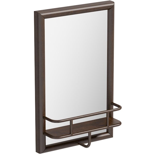 Accents Milton rectangular framed mirror 480 x 300mm with shelf