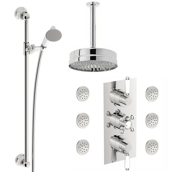 Antonio Complete Thermostatic Ceiling Shower Set