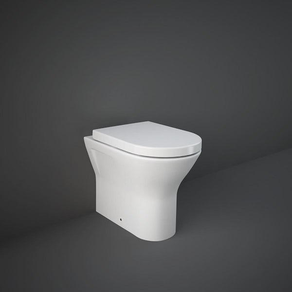 RAK Resort rimless back to wall toilet and soft close seat