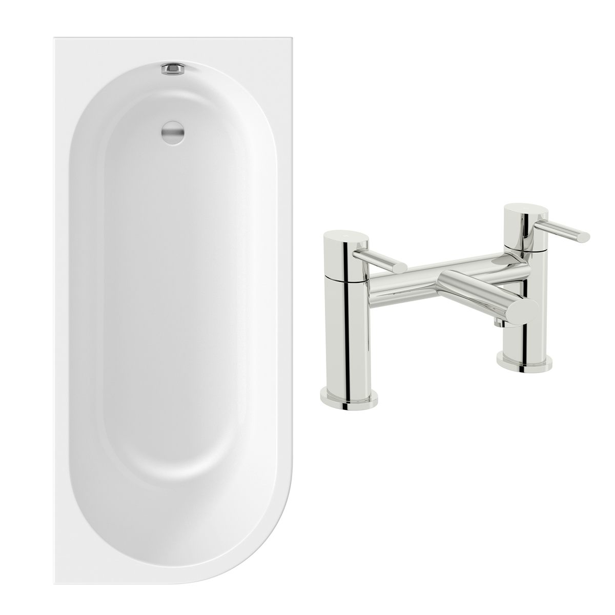 Orchard Elsdon right handed J shaped single ended bath 1700 x 750 with free tap