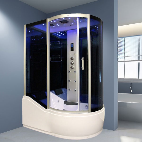 Insignia left handed offset quadrant steam shower bath cabin