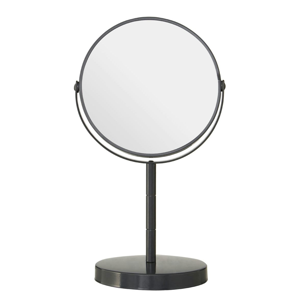 Accents Grey small freestanding vanity mirror with 2x magnification
