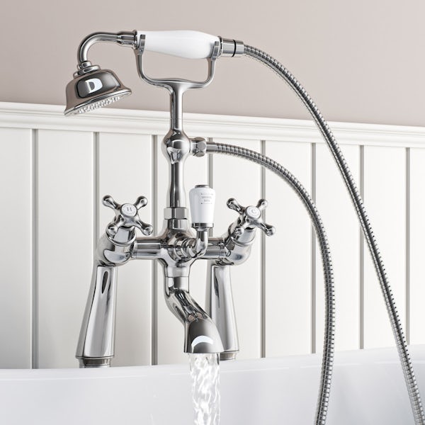 The Bath Co. Camberley wall mounted basin and bath shower mixer tap pack