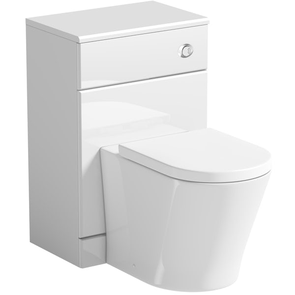 Orchard Eden white back to wall unit with contemporary toilet and seat