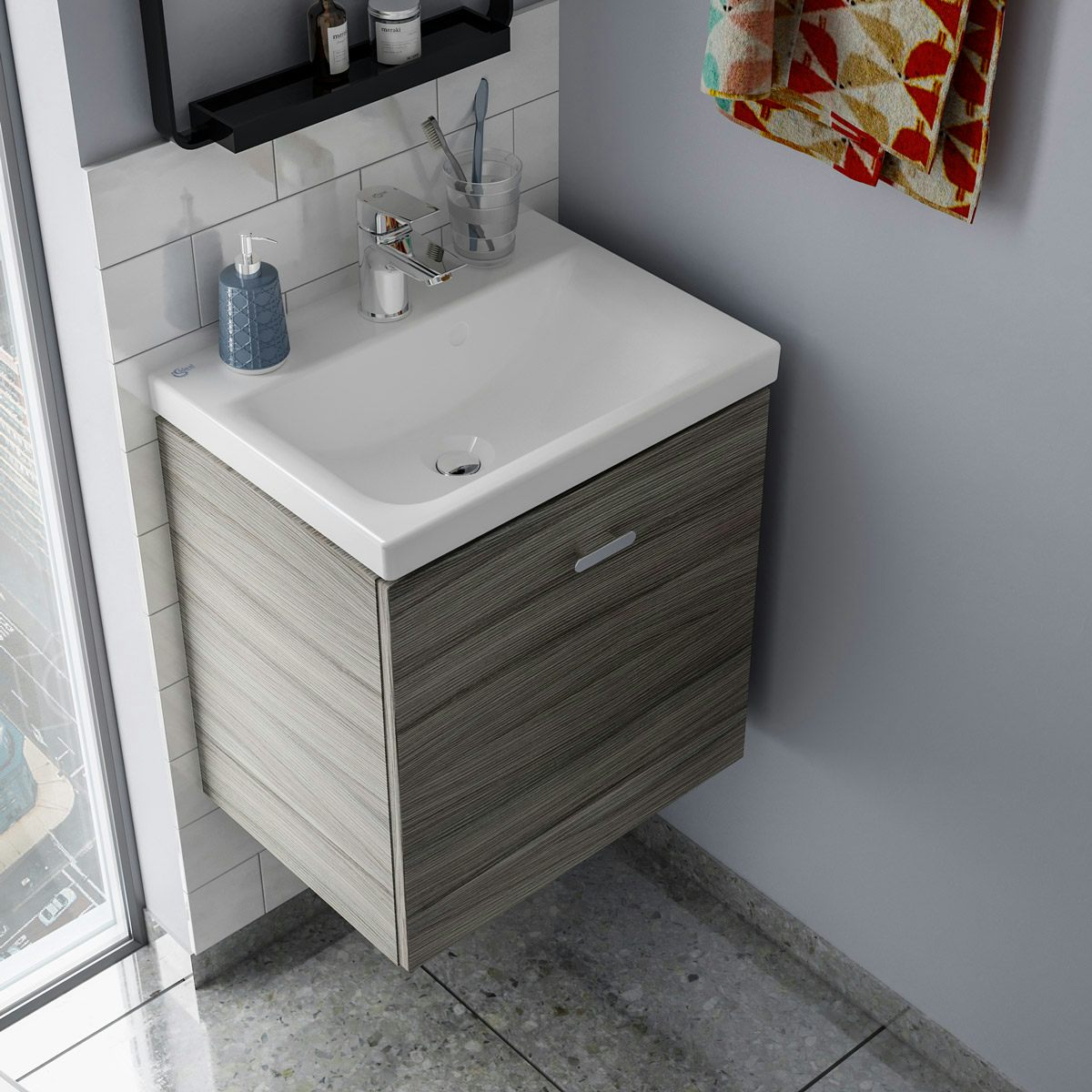 Ideal Standard Concept Space elm wall hung vanity unit and basin