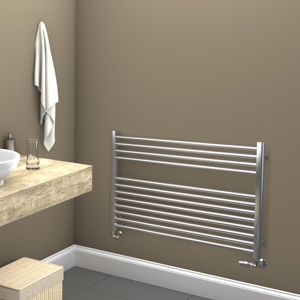 Towelrads Pisa horiztonal chrome heated towel rail