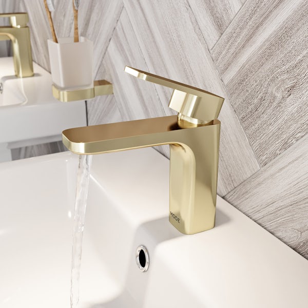 Mode Spencer square gold basin mixer tap