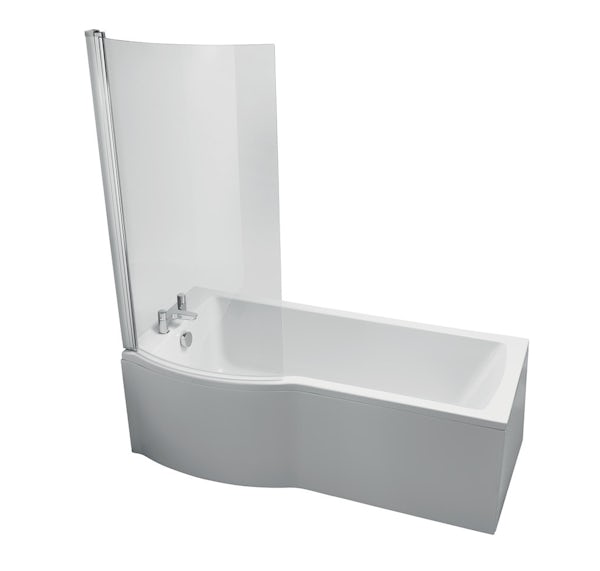 Ideal Standard Studio Echo left hand shower bath suite with semi pedestal basin 1700 x 800