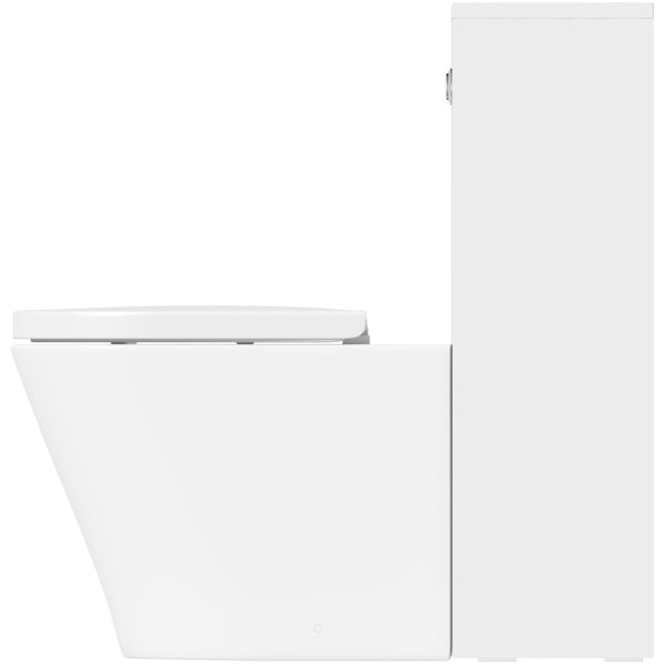 Mode Austin white back to wall unit with contemporary toilet and seat