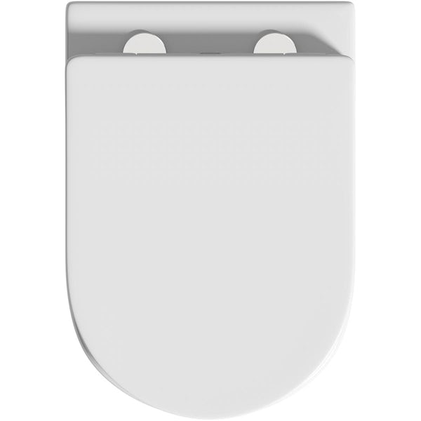 Orchard Wharfe rimless back to wall toilet and wrapover soft close toilet seat and concealed cistern