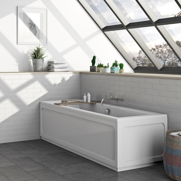 Orchard square edge double ended reinforced bath 1700 x 700