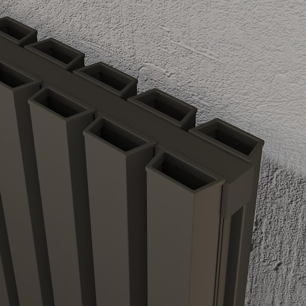 Vogue Hamilton vertical textured grey aluminium radiator