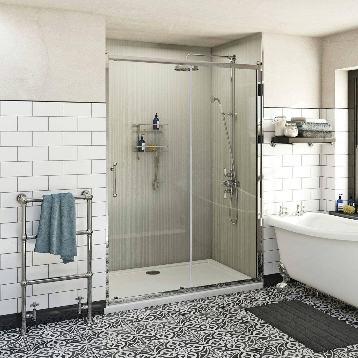 Orchard Winchester traditional 6mm sliding shower door 1400mm