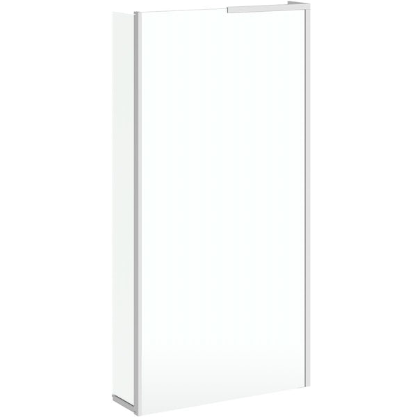 Mode 8mm wet room left handed glass panel with hinged return panel