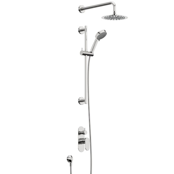 Orchard Round concealed manual mixer shower with 400mm wall arm and slider rail